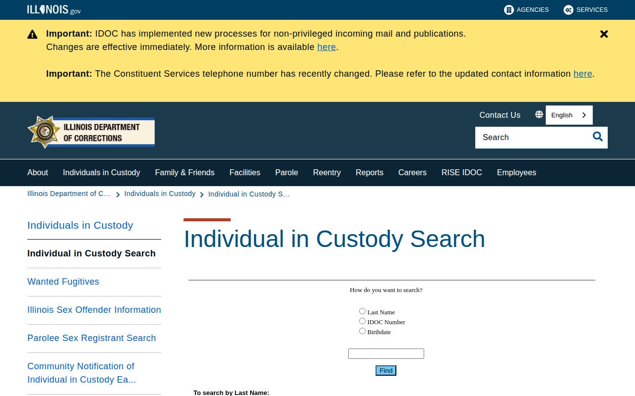 Mercer County released inmates IDOC offender search